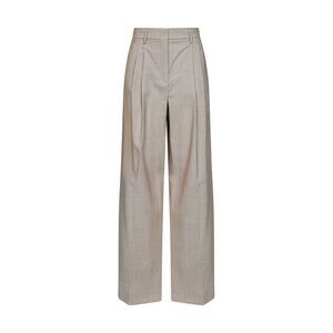 Max Mara Weekend Women Hazelnut Wool Canvas Wkdovvio Wide-Leg Trousers